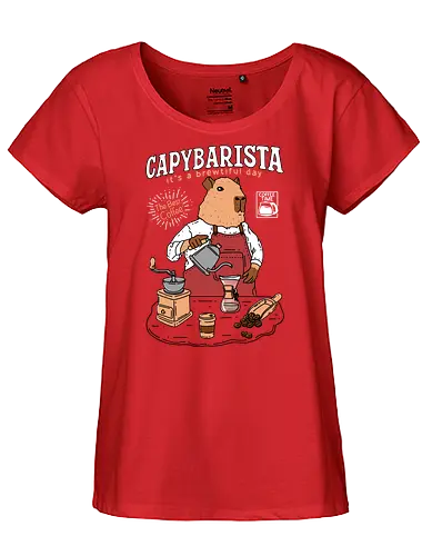 Capybara Barista - Capybara, barista, coffee, kaffee - Fairtrade Girl Shirt