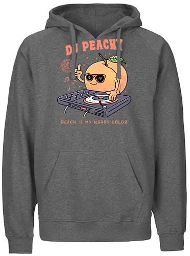 DJ Peachy - pfirsich, dj, music, peach - Fairtrade Hoodie