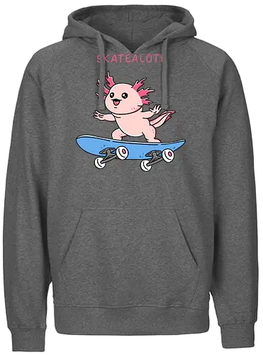 Axolotl Skateboard - Axolotl, Skating, skateboard, pun - Fairtrade Hoodie