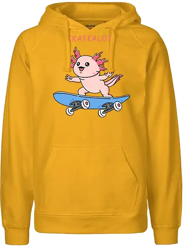 Axolotl Skateboard - Axolotl, Skating, skateboard, pun - Fairtrade Hoodie