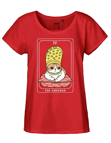 The Emperor - tarot, crog, cat, katze - Fairtrade Girl Shirt