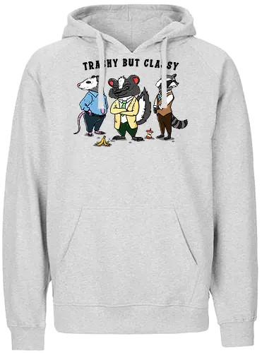 Trashy but Classy - opossum, raccoon - Fairtrade Hoodie