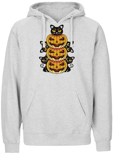 Cats and Pumpkins - cat, pumpkin, kürbis - Fairtrade Hoodie