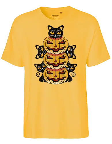 Cats and Pumpkins - cat, pumpkin, kürbis - Fairtrade T-Shirt