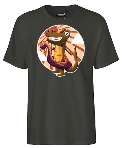 Crocodile Summer - Crocodile, summer, flamingo - Fairtrade T-Shirt