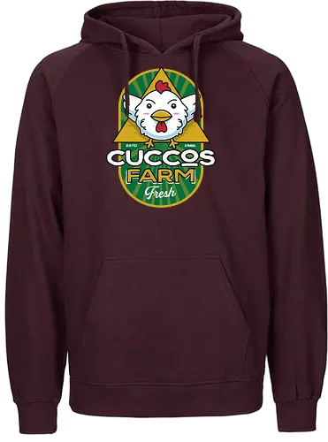 Cuccos Farm Crest - chicken, gaming, Hero of Time - Fairtrade Hoodie