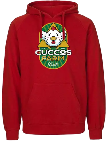 Cuccos Farm Crest - chicken, gaming, Hero of Time - Fairtrade Hoodie