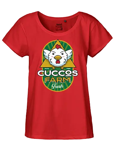 Cuccos Farm Crest - chicken, gaming, Hero of Time - Fairtrade Girl Shirt