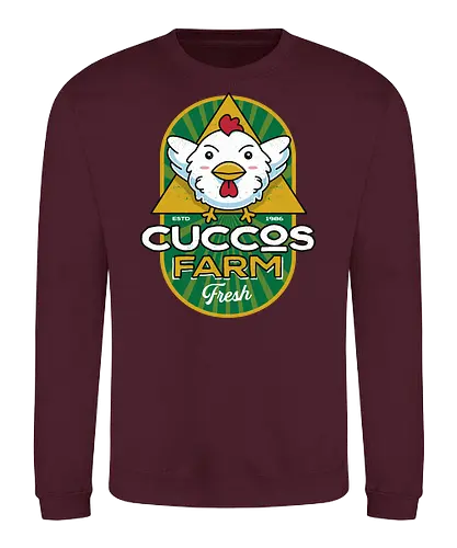 Cuccos Farm Crest - chicken, gaming, Hero of Time - Sweatshirt