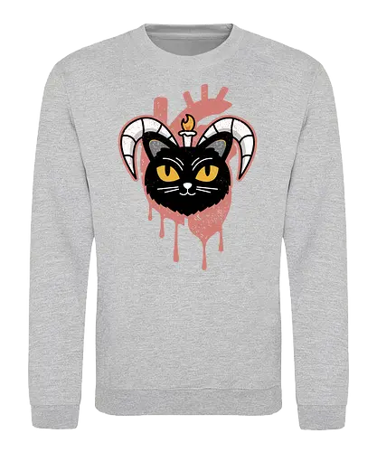 Evil Cat In Your Heart - evil, cat, baphomet, devil, katze - Sweatshirt
