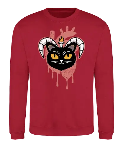 Evil Cat In Your Heart - evil, cat, baphomet, devil, katze - Sweatshirt