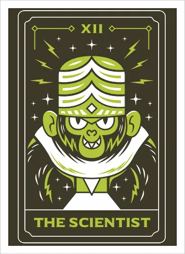 Scientist Monkey Tarot Card