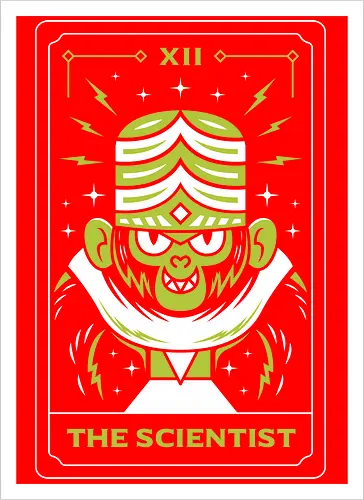 Scientist Monkey Tarot Card