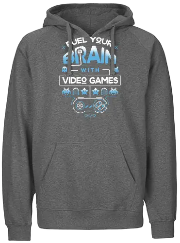 Fuel Your Brain - gaming, retro, games - Fairtrade Hoodie