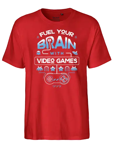 Fuel Your Brain - gaming, retro, games - Fairtrade T-Shirt