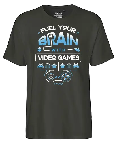 Fuel Your Brain - gaming, retro, games - Fairtrade T-Shirt