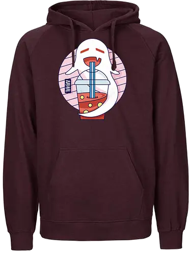 Kawaii Ghost Bubble T - ghost, drink - Fairtrade Hoodie