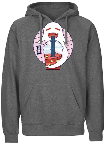 Kawaii Ghost Bubble T - ghost, drink - Fairtrade Hoodie