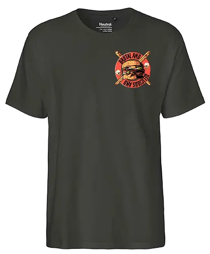 Burger - Brutal and Delicious - burger, pocket, skull, schädel - Fairtrade T-Shirt