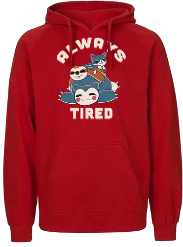 Always Tired - sleep, müde, schlaf, tired, pocket, monster - Fairtrade Hoodie