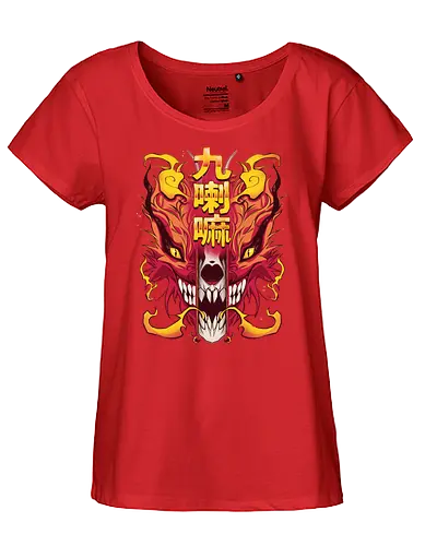 Skull Kurama - kyubi, fuchs, kitsune, schädel, shinobi, anime, manga - Fairtrade Girl Shirt