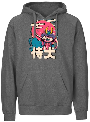 Inu-San - cat, katze, samurai, japan - Fairtrade Hoodie