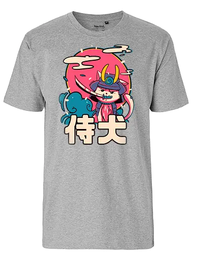 Inu-San - cat, katze, samurai, japan - Fairtrade T-Shirt