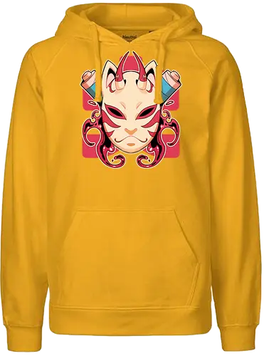 Fire Spirit - fire, feuer, maske, kitsune, fox, fuchs - Fairtrade Hoodie