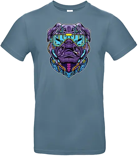 Cyberpug - cyberpunk, dog, pug, mops, hund - Standard T-Shirt