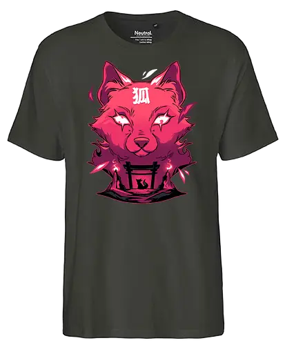 Spiritual fox - fox, kitsune, spirit, japan - Fairtrade T-Shirt