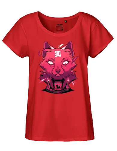 Spiritual fox - fox, kitsune, spirit, japan - Fairtrade Girl Shirt