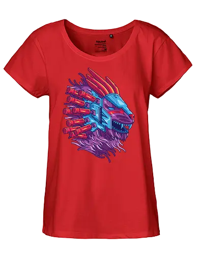 Cyber Lion - anime, manga, cartoon, animal, cyberpunk, machine - Fairtrade Girl Shirt