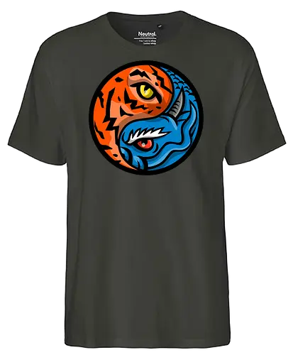 Yin Yang Dragons - drawing - Fairtrade T-Shirt