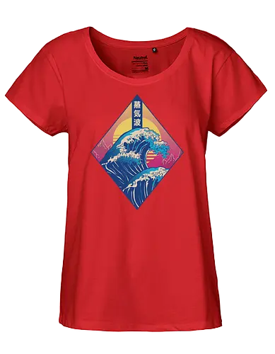 The Great Vaporwave - wave, sun, ocean - Fairtrade Girl Shirt