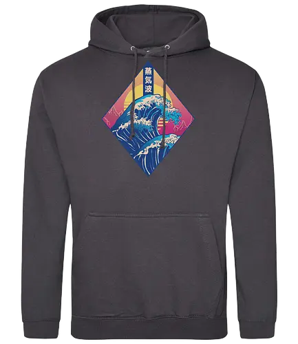 The Great Vaporwave - wave, sun, ocean - Standard Hoodie