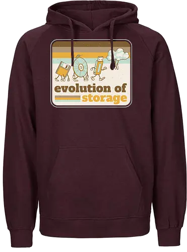 Evolution of Storage - evolution, save, disc, usb - Fairtrade Hoodie