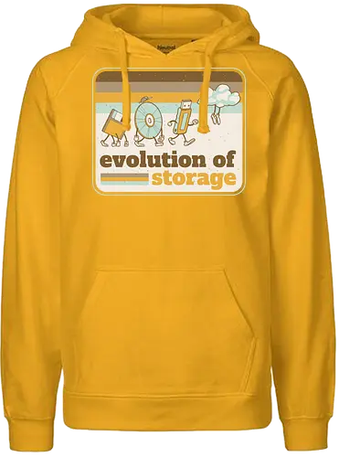 Evolution of Storage - evolution, save, disc, usb - Fairtrade Hoodie