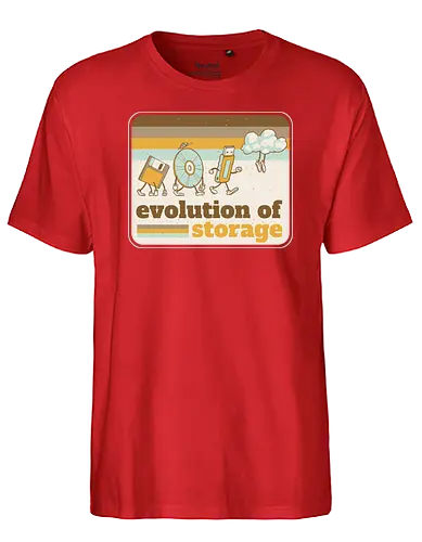 Evolution of Storage - evolution, save, disc, usb - Fairtrade T-Shirt