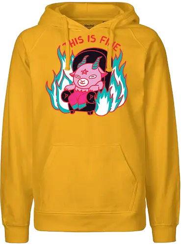 This is Fine - devil, hell, warm - Fairtrade Hoodie
