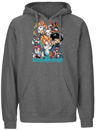 90s Anime Neko - anime, 90s, cat, katze, manga, classic - Fairtrade Hoodie