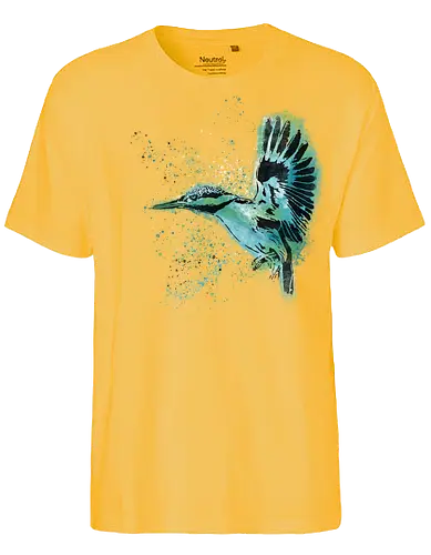 Eisvogel /  Kingfisher - Eisvogel, tiere, animal, bird, stencil, art, kunst - Fairtrade T-Shirt