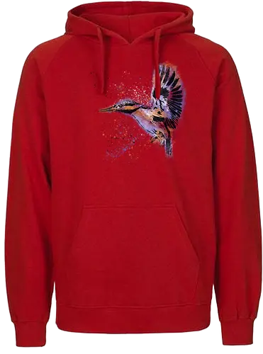 Eisvogel /  Kingfisher - Eisvogel, tiere, animal, bird, stencil, art, kunst - Fairtrade Hoodie