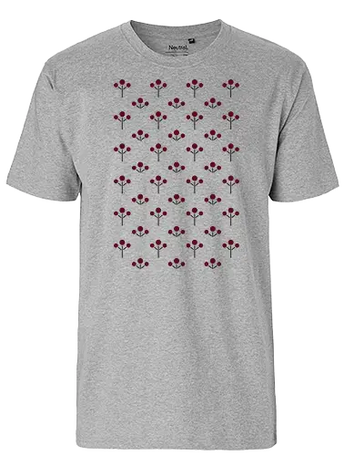 Little Berries Pattern - Pattern, Berries, Beeren, fun, retro, stencil - Fairtrade T-Shirt