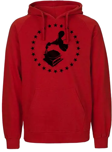 Grammophon Stencil - music, classic, vinyl, musik - Fairtrade Hoodie