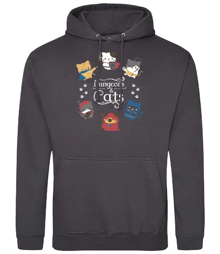 Dungeons & Cats - dungeons, Cats, Katzen, dragon, pen and paper, rpg - Standard Hoodie