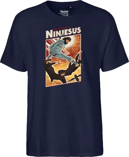 Ninjesus - jesus, ninja, 90s, 80s, movie, poster, awesome - Fairtrade T-Shirt