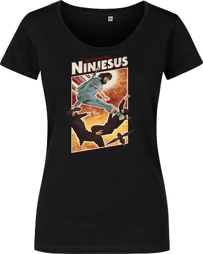 Ninjesus - jesus, ninja, 90s, 80s, movie, poster, awesome - Women T-Shirt