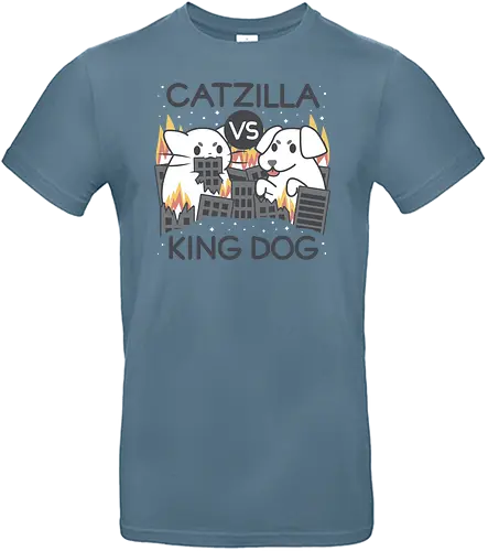 Catzilla vs King dog - kaiju, cat, dog, katze, hund, king, kong - Standard T-Shirt