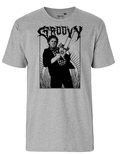 Groovy Face - horror, movie, mashup, chainsaw, massaker, massacre, ash, ltherface, evil dd - Fairtrade T-Shirt