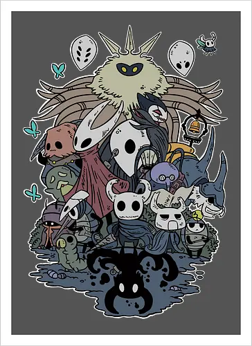 Hollow Party - gaming, Hollow, platformer, knight - Artprint